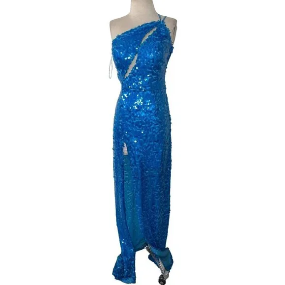 ILA Adria Sequin Dress in Blue 38 New Womens Long Formal Maxi Gown